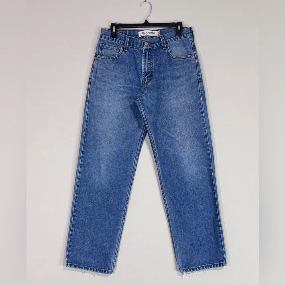 Levi’s 550 Relaxed Fit Jeans Light Wash Vintage Y2K Raw Hem W30 L30